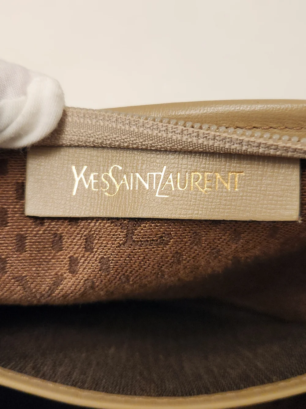 Yves Saint Laurent Beige Canvas Pouch - Picture 8 of 15